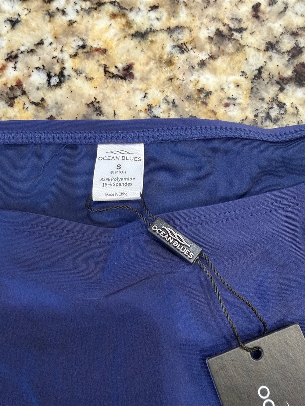 Ocean Blues Navy Strappy Bikini Bottom - Picture 2 of 3